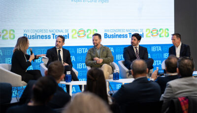 Diego González (IAG7 Viajes), Ignacio González (Consultia Business Travel), Francisco González (Viajes El Corte Inglés) y Antonio Roig (BCD Travel).